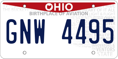 OH license plate GNW4495
