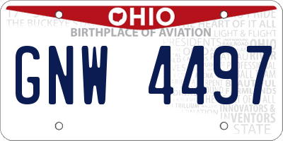 OH license plate GNW4497