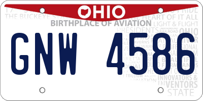 OH license plate GNW4586