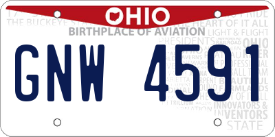 OH license plate GNW4591