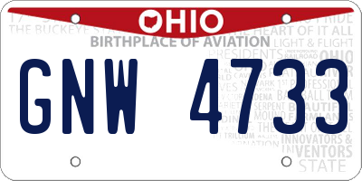 OH license plate GNW4733
