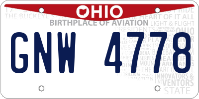 OH license plate GNW4778