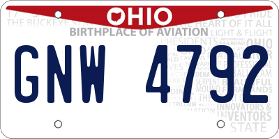 OH license plate GNW4792