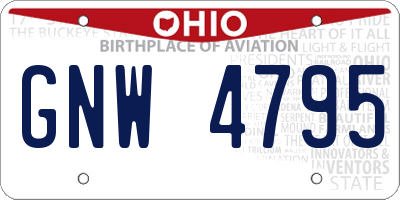 OH license plate GNW4795
