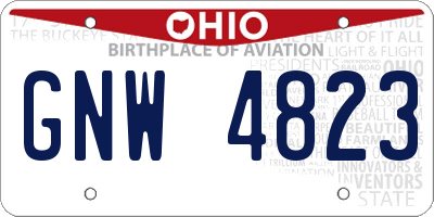 OH license plate GNW4823