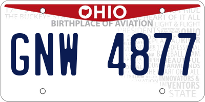 OH license plate GNW4877