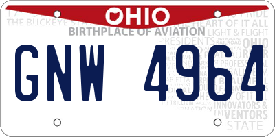 OH license plate GNW4964