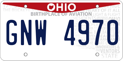 OH license plate GNW4970