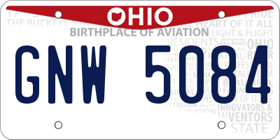 OH license plate GNW5084