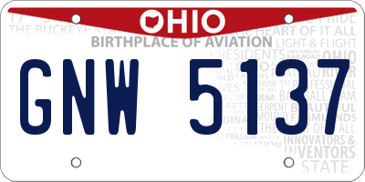 OH license plate GNW5137