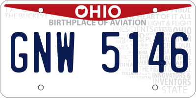 OH license plate GNW5146