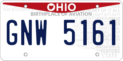OH license plate GNW5161