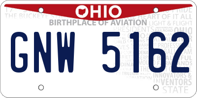 OH license plate GNW5162