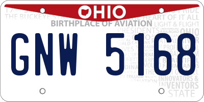 OH license plate GNW5168
