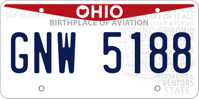OH license plate GNW5188