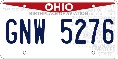 OH license plate GNW5276