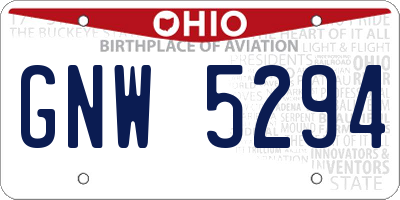 OH license plate GNW5294