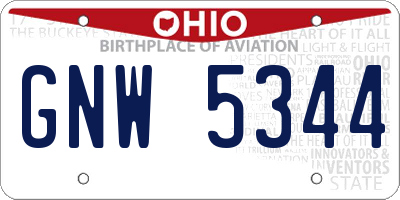OH license plate GNW5344