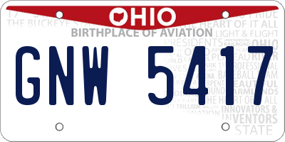 OH license plate GNW5417