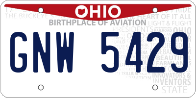 OH license plate GNW5429