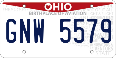 OH license plate GNW5579