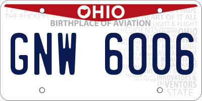 OH license plate GNW6006