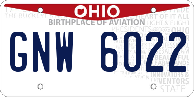 OH license plate GNW6022