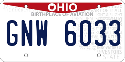 OH license plate GNW6033