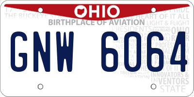 OH license plate GNW6064