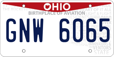 OH license plate GNW6065