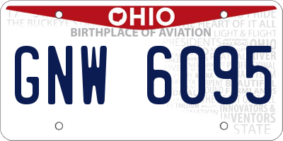OH license plate GNW6095