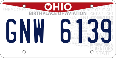 OH license plate GNW6139