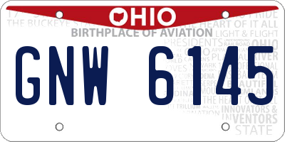 OH license plate GNW6145