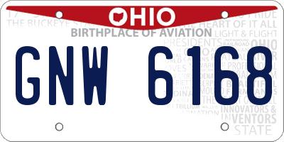 OH license plate GNW6168