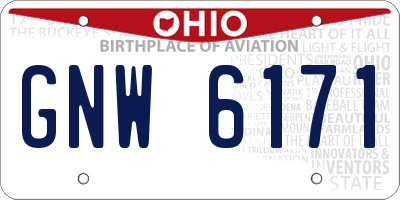 OH license plate GNW6171