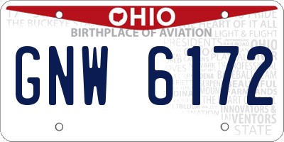 OH license plate GNW6172