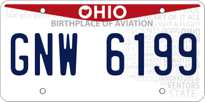 OH license plate GNW6199