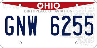 OH license plate GNW6255