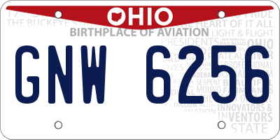 OH license plate GNW6256