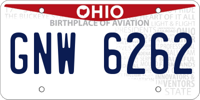 OH license plate GNW6262