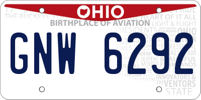 OH license plate GNW6292