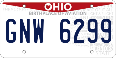 OH license plate GNW6299