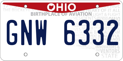 OH license plate GNW6332