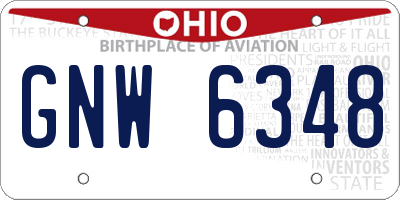 OH license plate GNW6348