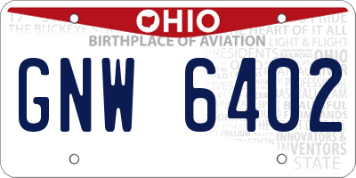 OH license plate GNW6402