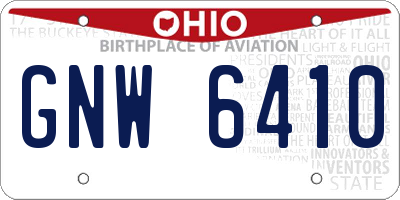 OH license plate GNW6410