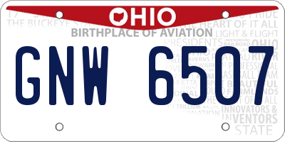OH license plate GNW6507