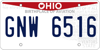 OH license plate GNW6516