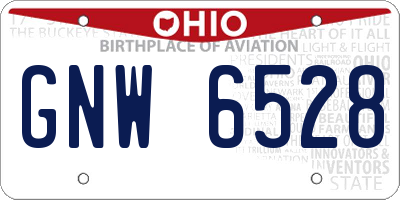 OH license plate GNW6528