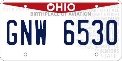 OH license plate GNW6530